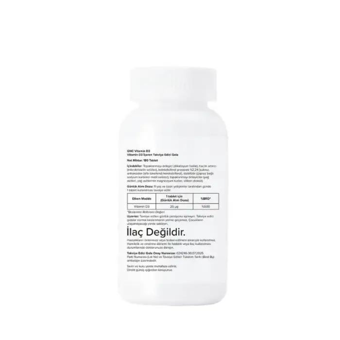 GNC Vitamin D-3 180 Tablet - 2