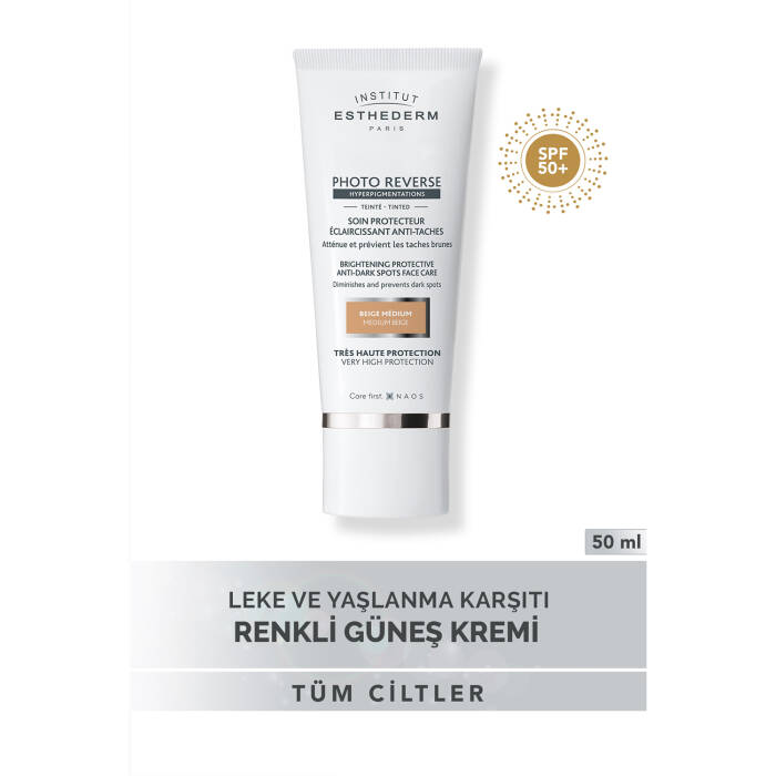 Institut Esthederm Photo Reverse Tinted Medium Beige Yüksek Koruma Sağlayan Renkli Güneş Kremi 50 ml - 4