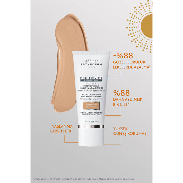 Institut Esthederm Photo Reverse Tinted Medium Beige Yüksek Koruma Sağlayan Renkli Güneş Kremi 50 ml - 5