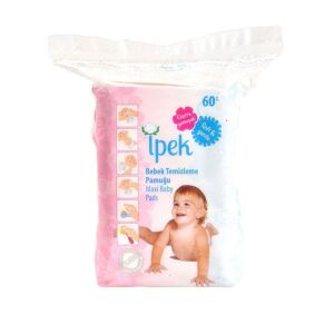 İpek Kare Bebek Temizleme Pamuğu Maxi Baby Pads 60'lı - İpek