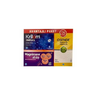 Krilom Omega 3 + Magnimore + Osende D3K2 - Avantajlı Paket - Tab