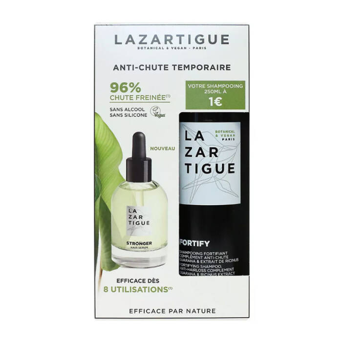 Lazartigue Stronger Dökülme Karşıtı Serum & Fortify Güçlendirici Şampuan Kofre - 1