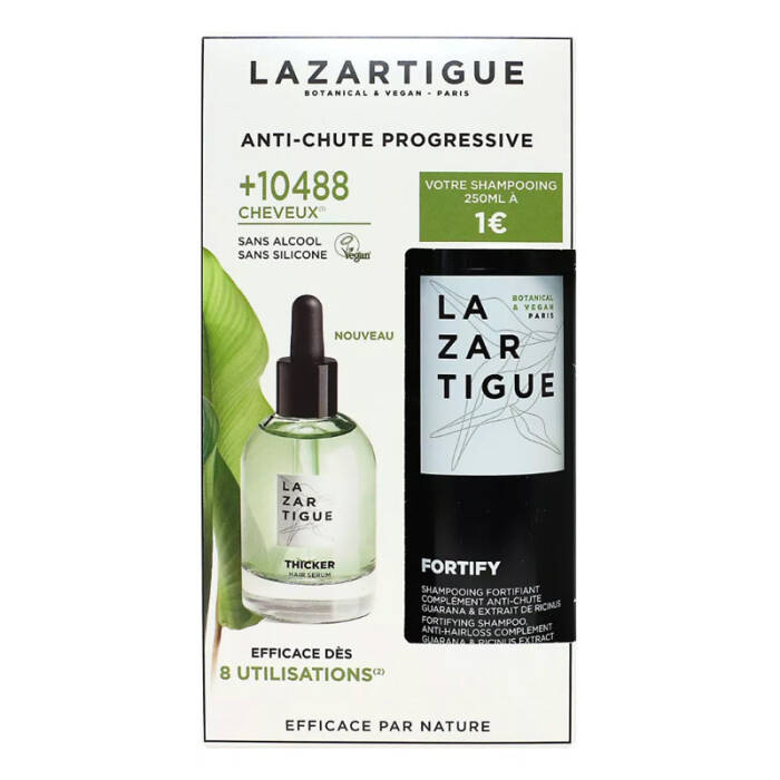 Lazartigue Thicker Dökülme Karşıtı Serum & Fortify Güçlendirici Şampuan Kofre - 2