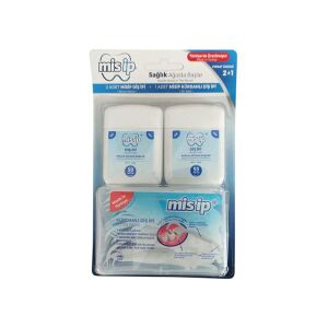 Misip Diş İpi 50 mt 2 Adet + Kürdanlı Diş İpi 50 Adet - Misip