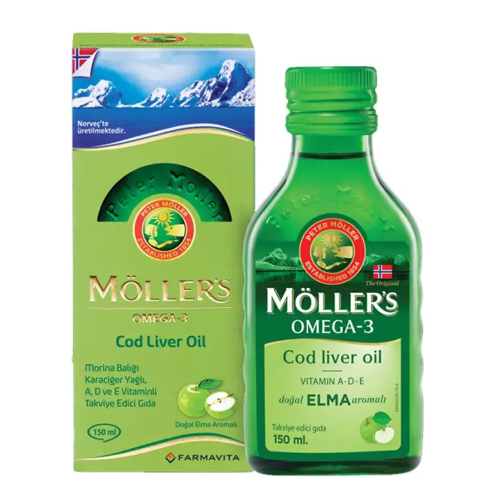 Möller's Omega-3 Balık Yağı Şurubu Elma Aromalı 150 ml - 1