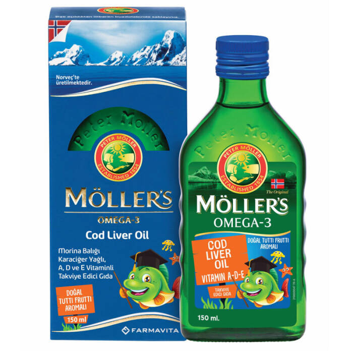 Möller's Omega-3 Balık Yağı Şurubu Tutti Frutti Aromalı 150 ml - 1