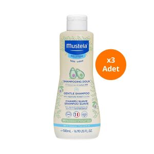 Mustela Gentle Göz Yakmayan Papatya Özlü Bebek Şampuanı 500 ml x3 Adet - Mustela
