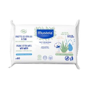 Mustela Organik Pamuklu Islak Mendil 60 Yaprak - Mustela