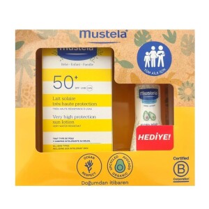 Mustela SPF50+ Çok Yüksek Koruma Faktörlü Güneş Losyonu 100 ml + Mustela Hydra Bebe Vücut Losyonu 50 ml - Mustela 