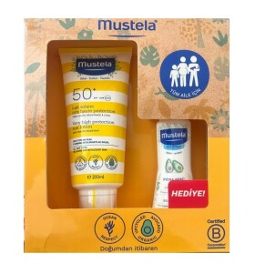 Mustela SPF50+ Çok Yüksek Koruma Faktörlü Güneş Losyonu 200 ml + Mustela Hydra Bebe Vücut Losyonu 100 ml - Mustela 