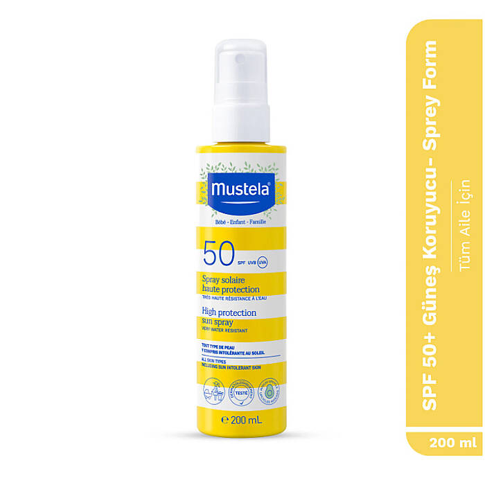 Mustela SPF50+ Çok Yüksek Koruma Faktörlü Güneş Spreyi 200 ml - 2
