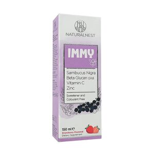 Naturalnest Immy Çilek Aromalı Şurup 150 ml (Kara Mürver, Beta Glukan, C Vitamini, Çinko) - Naturalnest