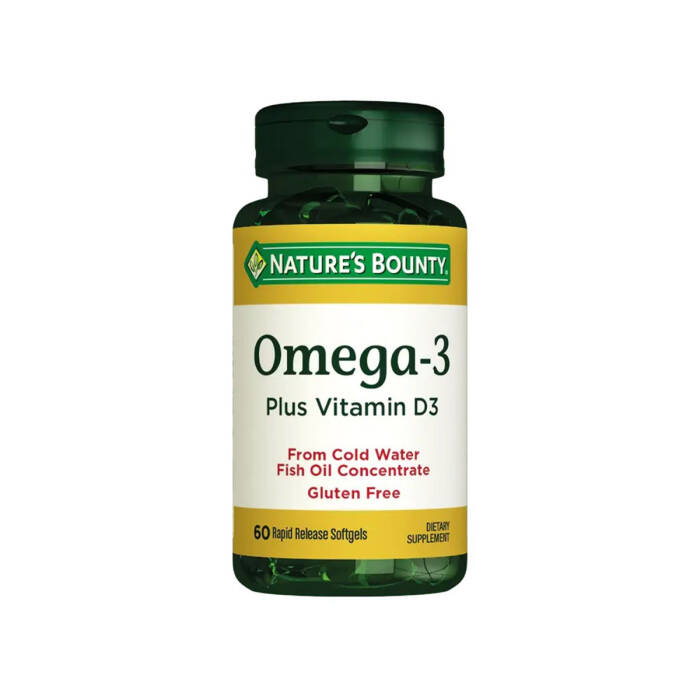 Nature's Bounty Omega-3 Plus Vitamin D3 60 Yumuşak Jelatin Kapsül - 1
