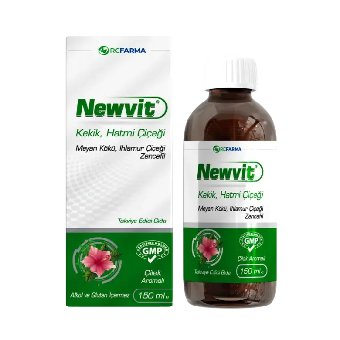 Newvit Kekik Hatmi Çiçeği Çilek Aromalı Şurup 150 ml - 1