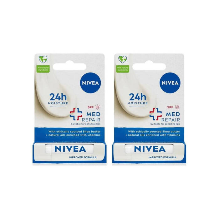 Nivea Med Repair SPF 15 Dudak Bakım Kremi 4.8 gr x 2 Adet - 1