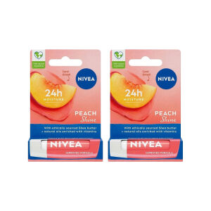 Nivea Peach Shine Şeftali Dudak Bakım Kremi 4.8 gr x 2 Adet - Nivea