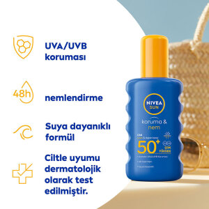 Nivea Sun Koruma & Nem Güneş Spreyi SPF50+ 200 ml - 2