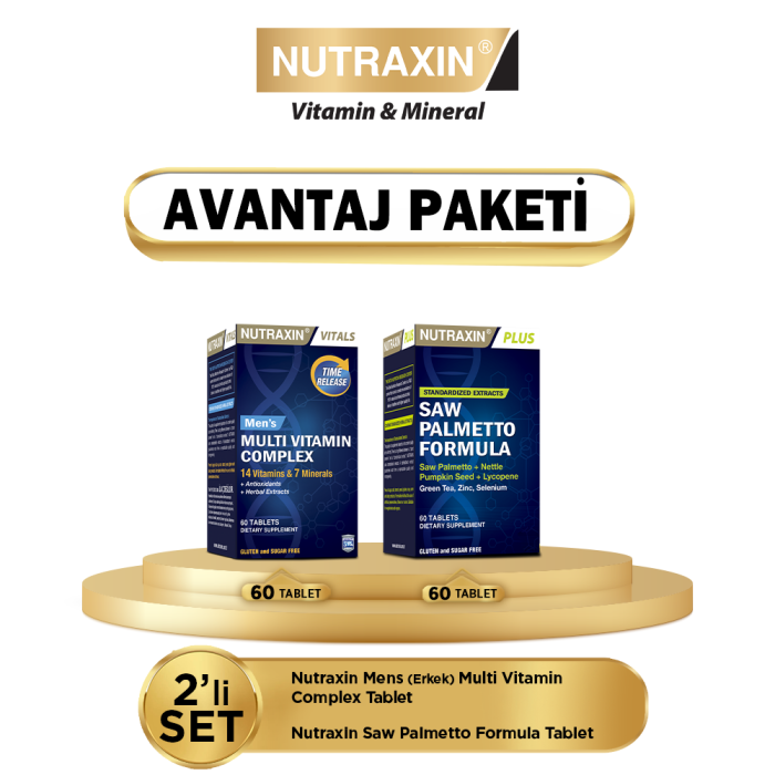 Nutraxin Men's Multi Vitamin Complex 60 Tablet + Nutraxin Saw Palmetto Formula 60 Tablet - 1