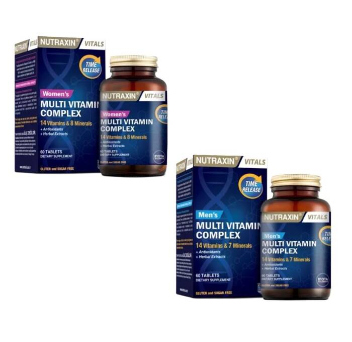 Nutraxin Men's Multi Vitamin Complex 60 Tablet + Nutraxin Women's Multi Vitamin Complex 60 Tablet - 2