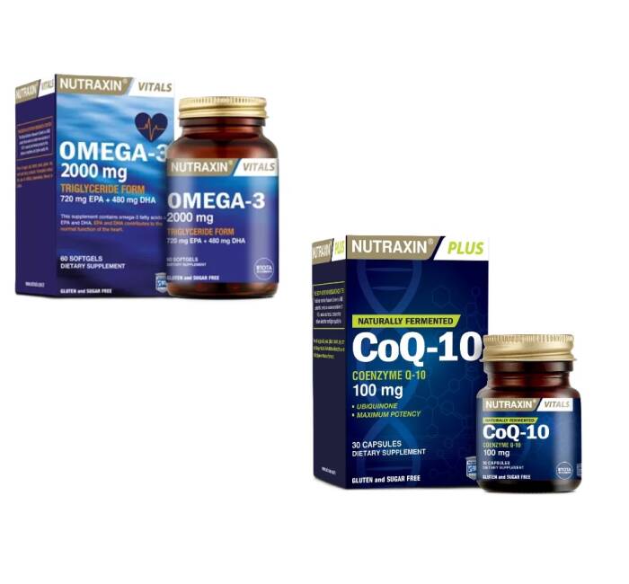 Nutraxin Omega-3 2000 mg 60 Kapsül + Nutraxin Koenzim Q10 30 Kapsül - 2