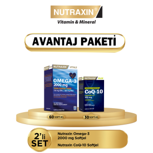 Nutraxin Omega-3 2000 mg 60 Kapsül + Nutraxin Koenzim Q10 30 Kapsül - Nutraxin