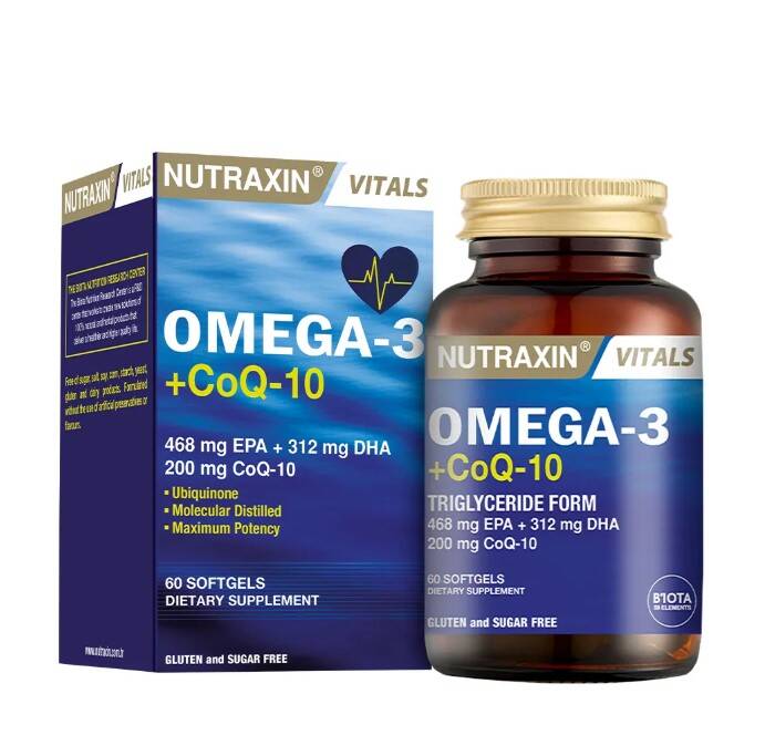 Nutraxin Vitals Omega-3 + Co-Q10 60 Softgel - 1