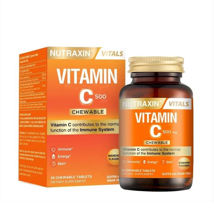 Nutraxin Vitamin C 500 mg 30 Çiğneme Tableti - 1