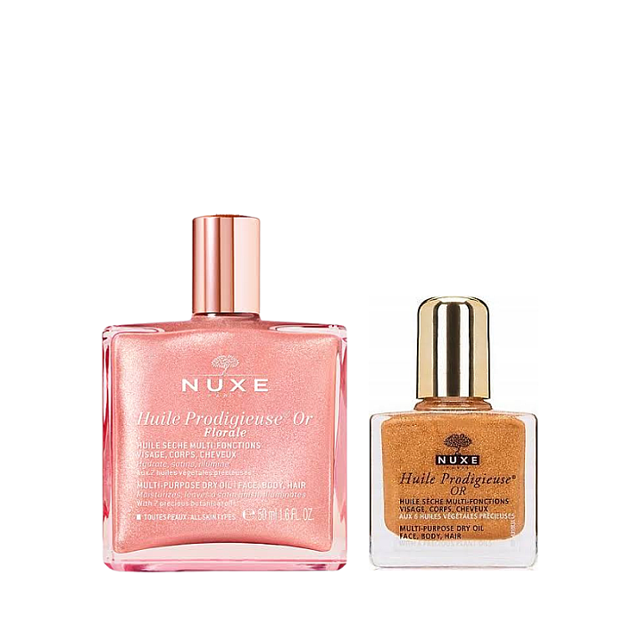 Nuxe Çok Amaçlı Altın Parıltılı Çiçeksi Kuru Yağ 50 ml Işıltılı Kuru Yağ 10 ml Hediye - 1