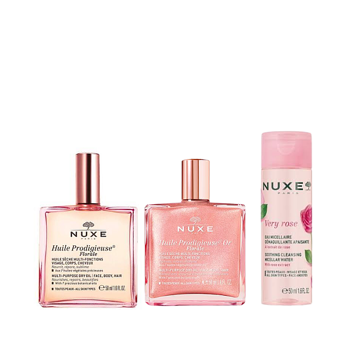 Nuxe Çok Amaçlı Çiçek Kokulu Kuru Yağ Seti - Micellar Su Hediyeli - 1