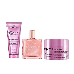 Nuxe Hair Prodigieux Yoğun Parlaklık Veren Şampuan & Saç Maskesi & Çiçeksi Kuru Yağ Set - Nuxe