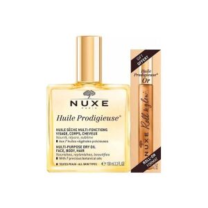 Nuxe Huile Prodigieuse 100 ml + Nuxe Huile Prodigieuse Or Roll On 8 ml - Nuxe