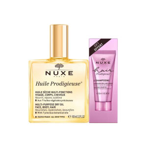 Nuxe Huile Prodigieuse Kuru Yağ 100 ml + Hair Prodigieux Yoğun Parlaklık Veren Şampuan 30 ml - Nuxe
