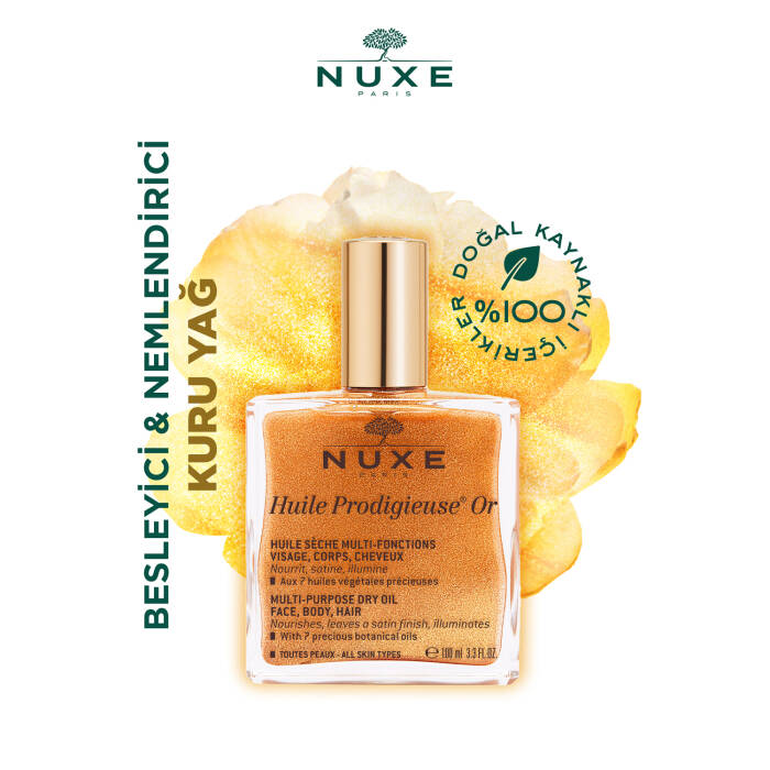 Nuxe Huile Prodigieuse Or Altın Parıltılı Çok Amaçlı Kuru Yağ (Yüz, Vücut, Saç) 100 ml - 3