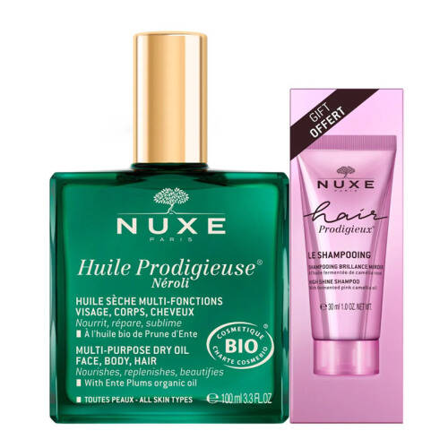 Nuxe Prodigieux Huile Prodigieuse Neroli 100 ml + Nuxe Hair Prodigieux Yoğun Parlaklık Veren Şampuan 30 ml - 1