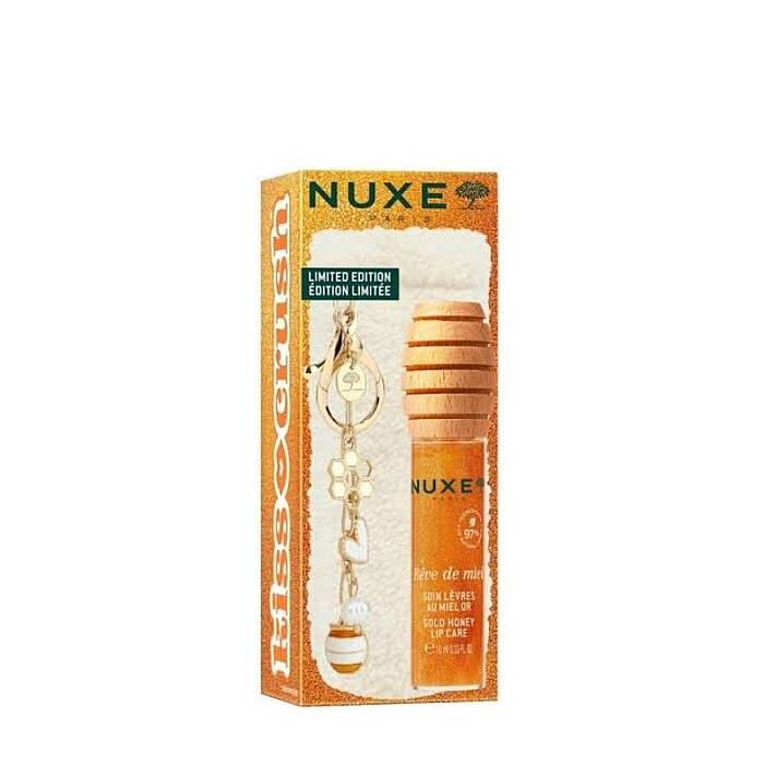 Nuxe Reve de Miel Altın Parıltılı Dudak Balı 10 ml + Peluş Charmlı Çanta - 1