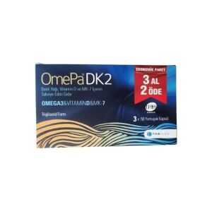 OmePa DK2 Omega 3 & Vitamin D & MK-7 50 Yumuşak Kapsül - 3 Al 2 Öde - Tab