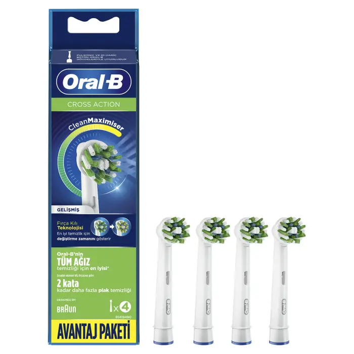 Oral-B Cross Action Clean Maximiser Diş Fırçası Yedek Başlığı 4'lü - 1