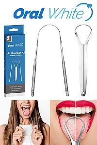 Oral White Paslanmaz Çelik Dil Temizleyici ve Dil Sıyırıcı 2 Parça - 2
