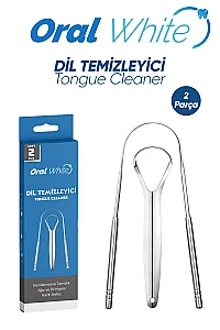 Oral White Paslanmaz Çelik Dil Temizleyici ve Dil Sıyırıcı 2 Parça - Oral White