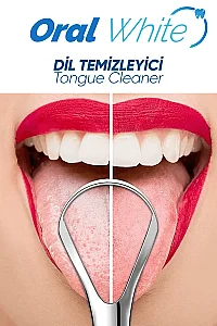 Oral White Paslanmaz Çelik Dil Temizleyici ve Dil Sıyırıcı 2 Parça - 3