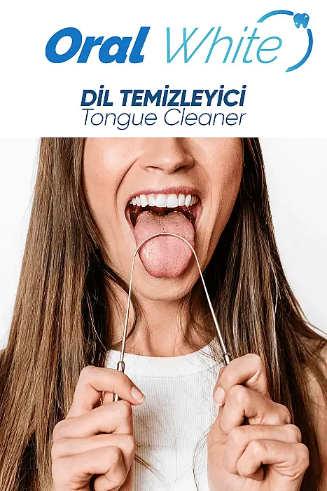 Oral White Paslanmaz Çelik Dil Temizleyici ve Dil Sıyırıcı 2 Parça - 4