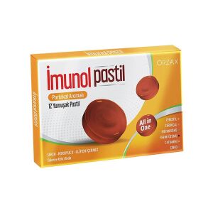 Orzax İmunol Portakal Aromalı Pastil 12'li - Orzax
