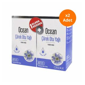 Orzax Ocean Çörek Otu Yağı 1000 mg 2 x 60 Kapsül x2 Adet - Orzax