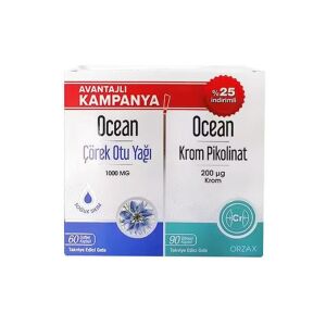 Orzax Ocean Çörek Otu Yağı 60 Kapsül + Krom Pikolinat 90 Kapsül - Orzax