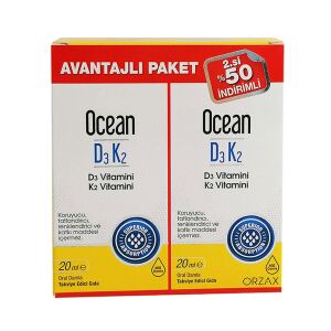 Orzax Ocean D3 K2 Damla 2 x 20 ml - Orzax