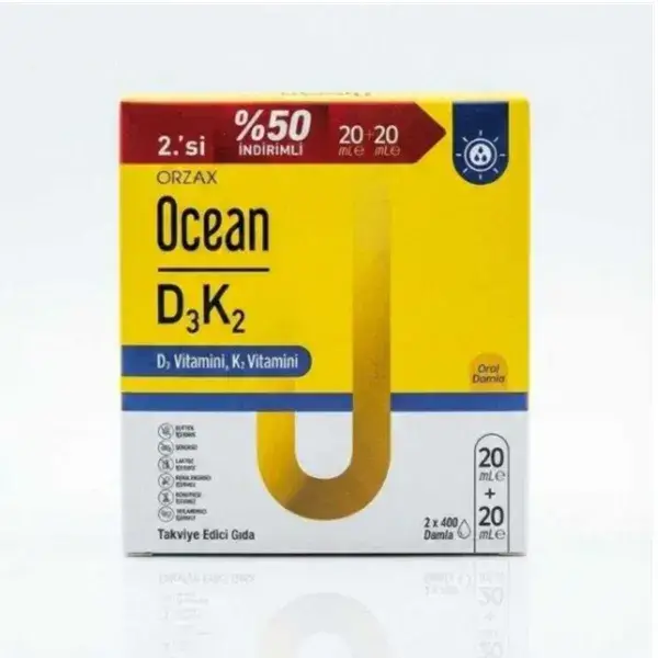 Orzax Ocean D3K2 Damla 20 + 20 ml - 1