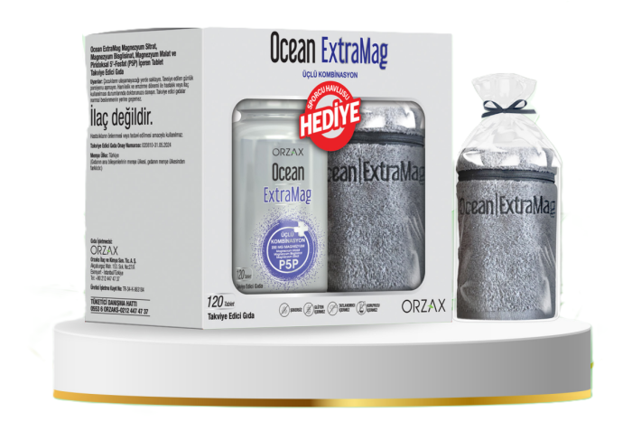 Orzax Ocean ExtraMag Üçlü Magnezyum Kombinasyonu 120 Tablet + Sporcu Havlusu Hediyeli - 1