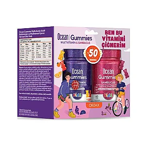 Orzax Ocean Gummies Multivitamin Kids 60 Adet + Sambucus Kids 60 Adet - Orzax