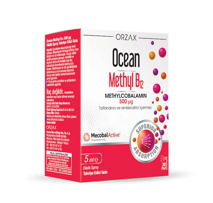 Orzax Ocean Methyl B12 Sprey 500 mcg 5 ml - 1
