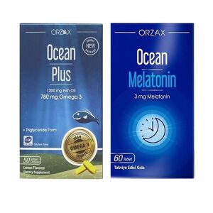 Orzax Ocean Plus 1200 mg 50 Kapsül + Orzax Ocean Melatonin 3 mg 60 Tablet - Orzax
